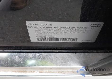 2015 Audi A8 L 4.0T из США, поврежденный, VIN WAU32AFD9FN009649